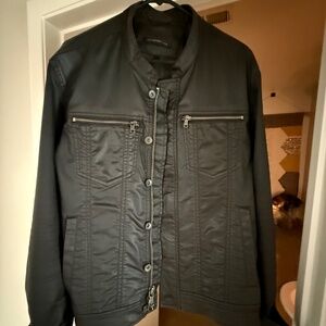 John Varvatos Star U.S.A Zip Front Waterproof Jacket Bomber Moto Size Large